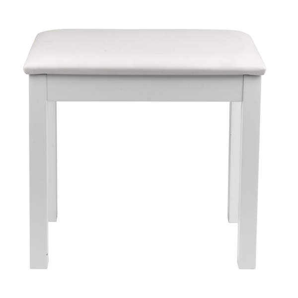 Traditional Wooden Piano Bench In White