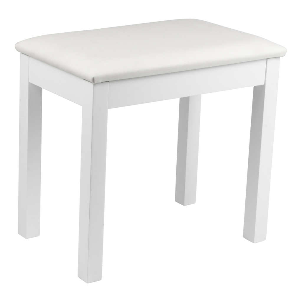 Traditional Wooden Piano Bench In White