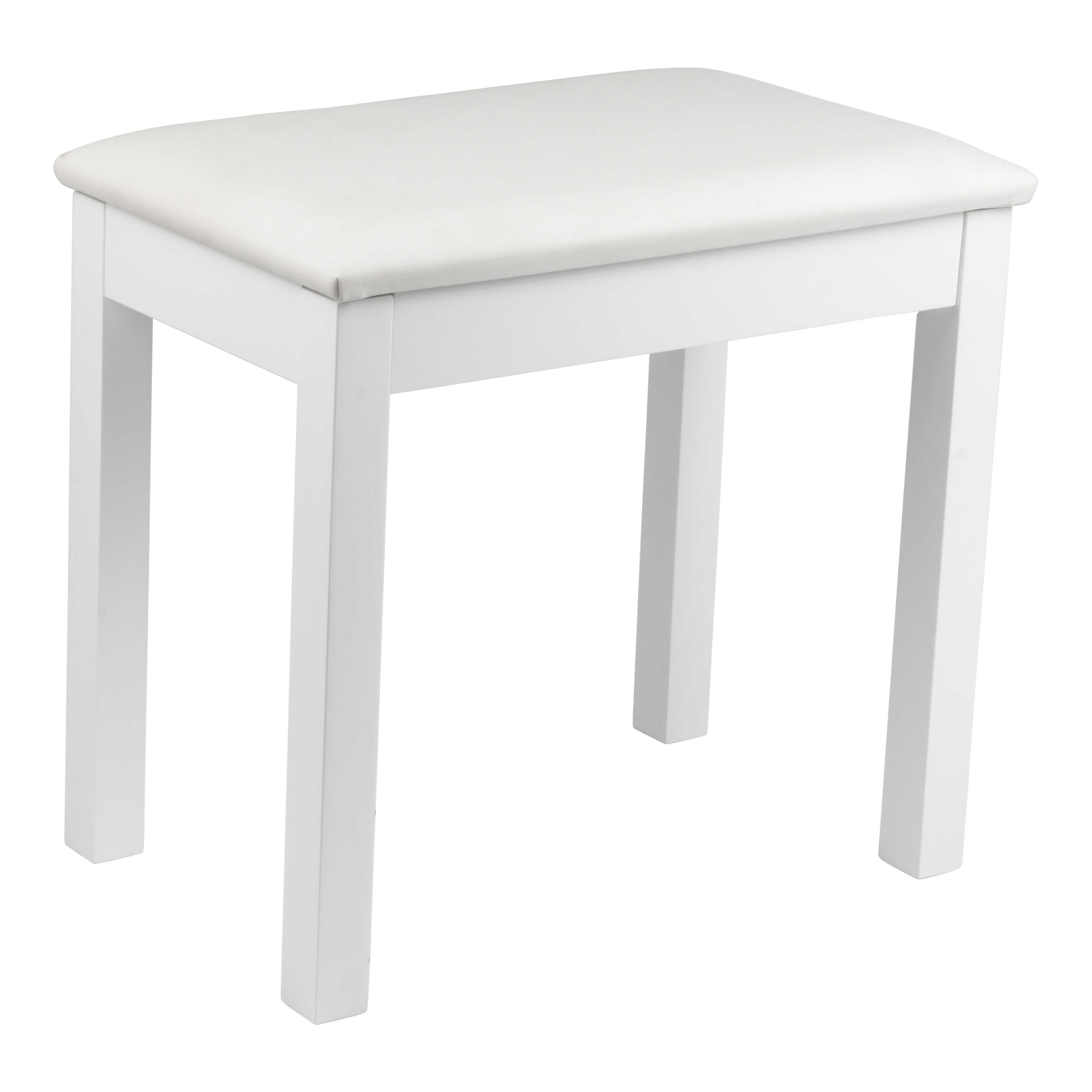 Traditional Wooden Piano Bench In White