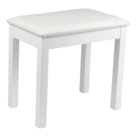 Traditional Wooden Piano Bench In White