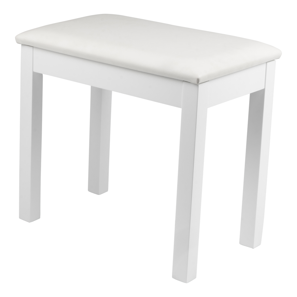 Traditional Wooden Piano Bench In White