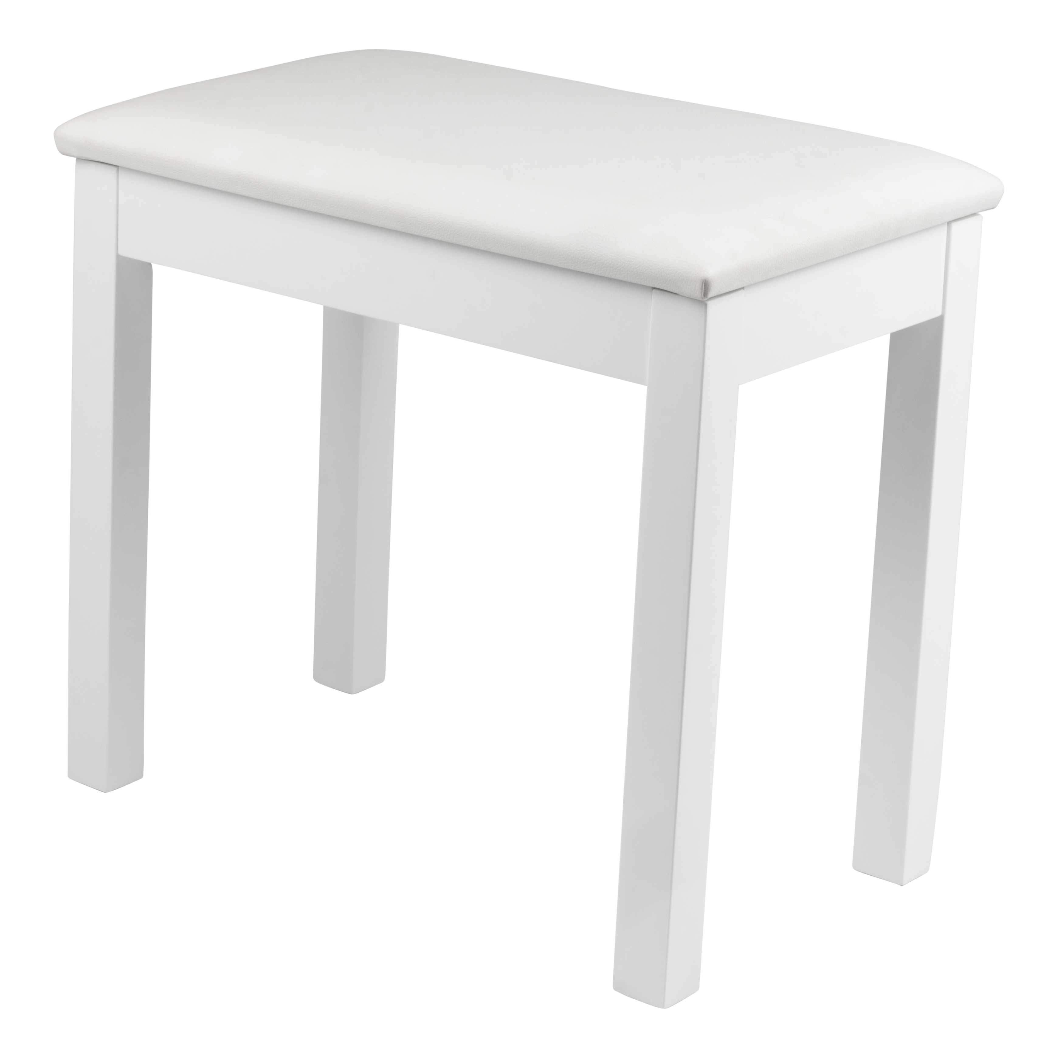 Traditional Wooden Piano Bench In White