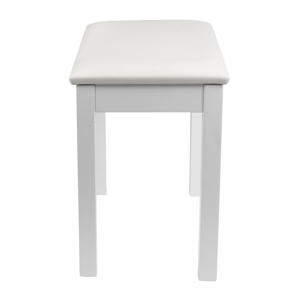 Traditional Wooden Piano Bench In White