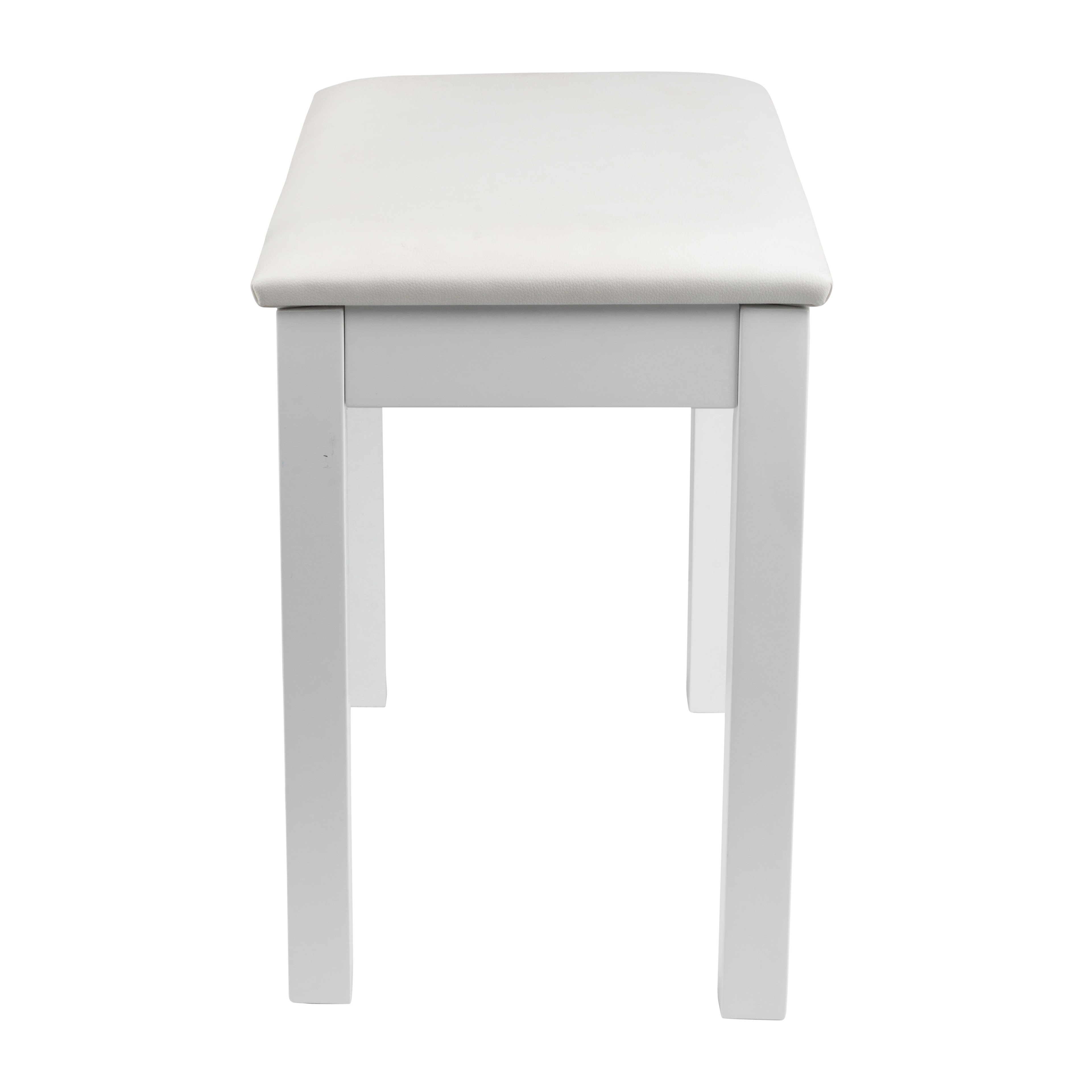 Traditional Wooden Piano Bench In White