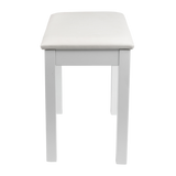Traditional Wooden Piano Bench In White