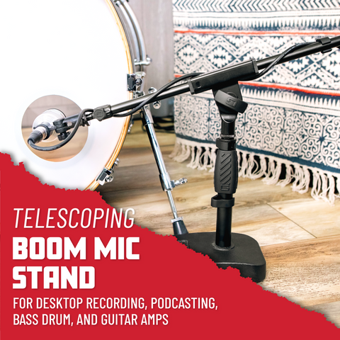 Telescoping Boom Mic Stand Desktop & Bass Drum