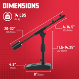 Telescoping Boom Mic Stand Desktop & Bass Drum