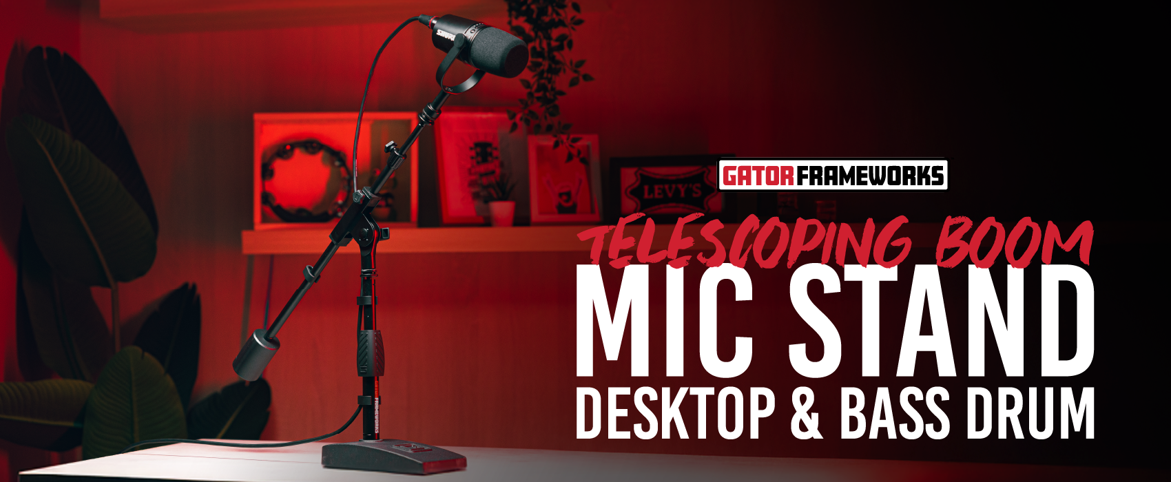 Telescoping Boom Mic Stand Desktop & Bass Drum