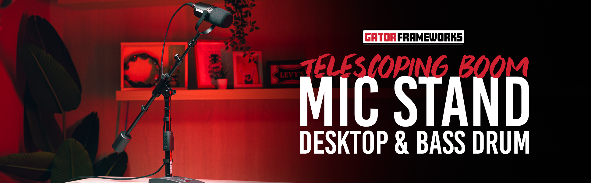 Telescoping Boom Mic Stand Desktop & Bass Drum