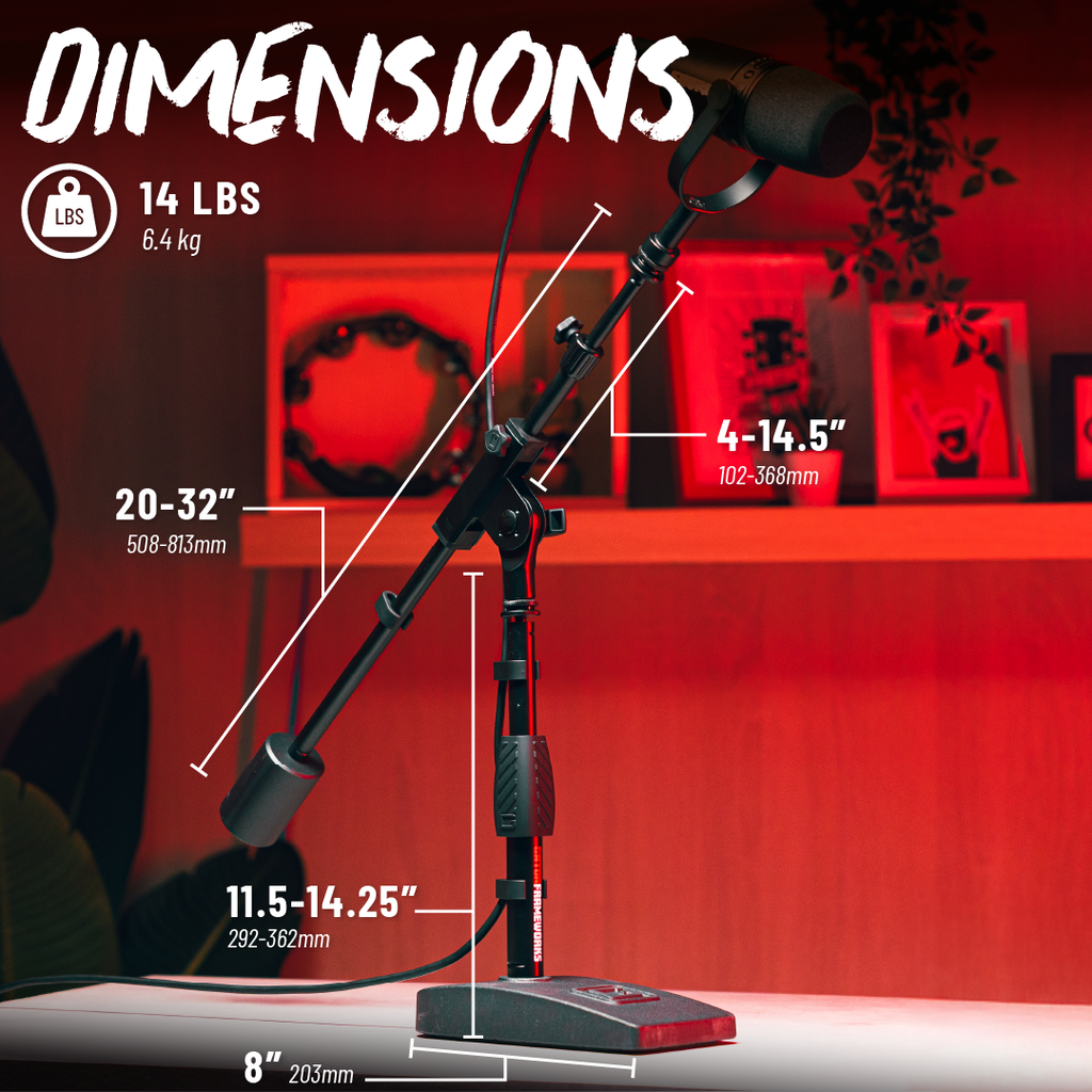 Telescoping Boom Mic Stand Desktop & Bass Drum