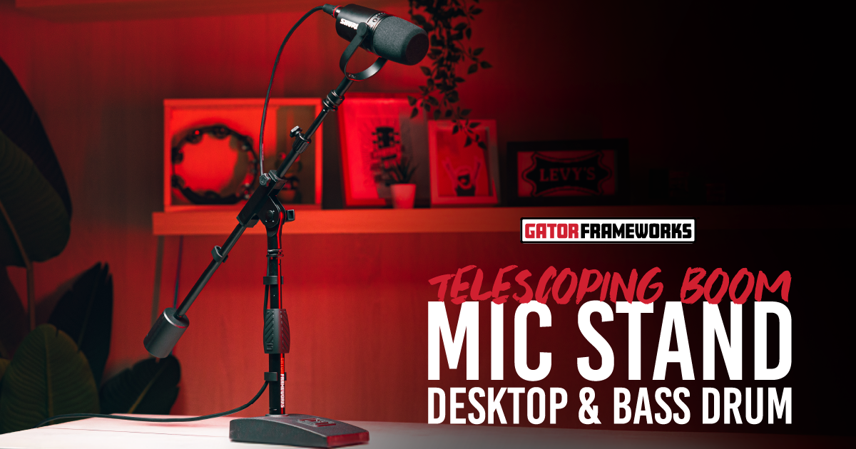 Telescoping Boom Mic Stand Desktop & Bass Drum