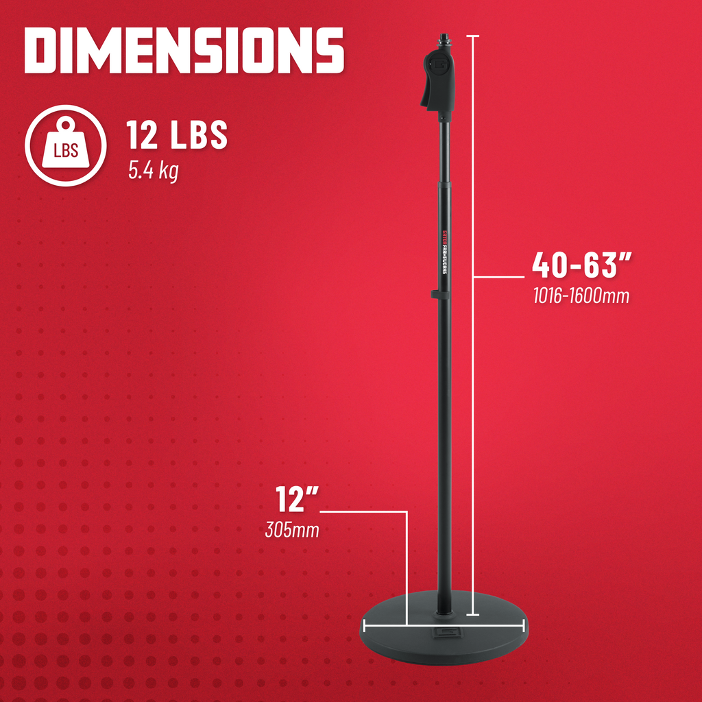 Deluxe 12" Round Base Mic Stand