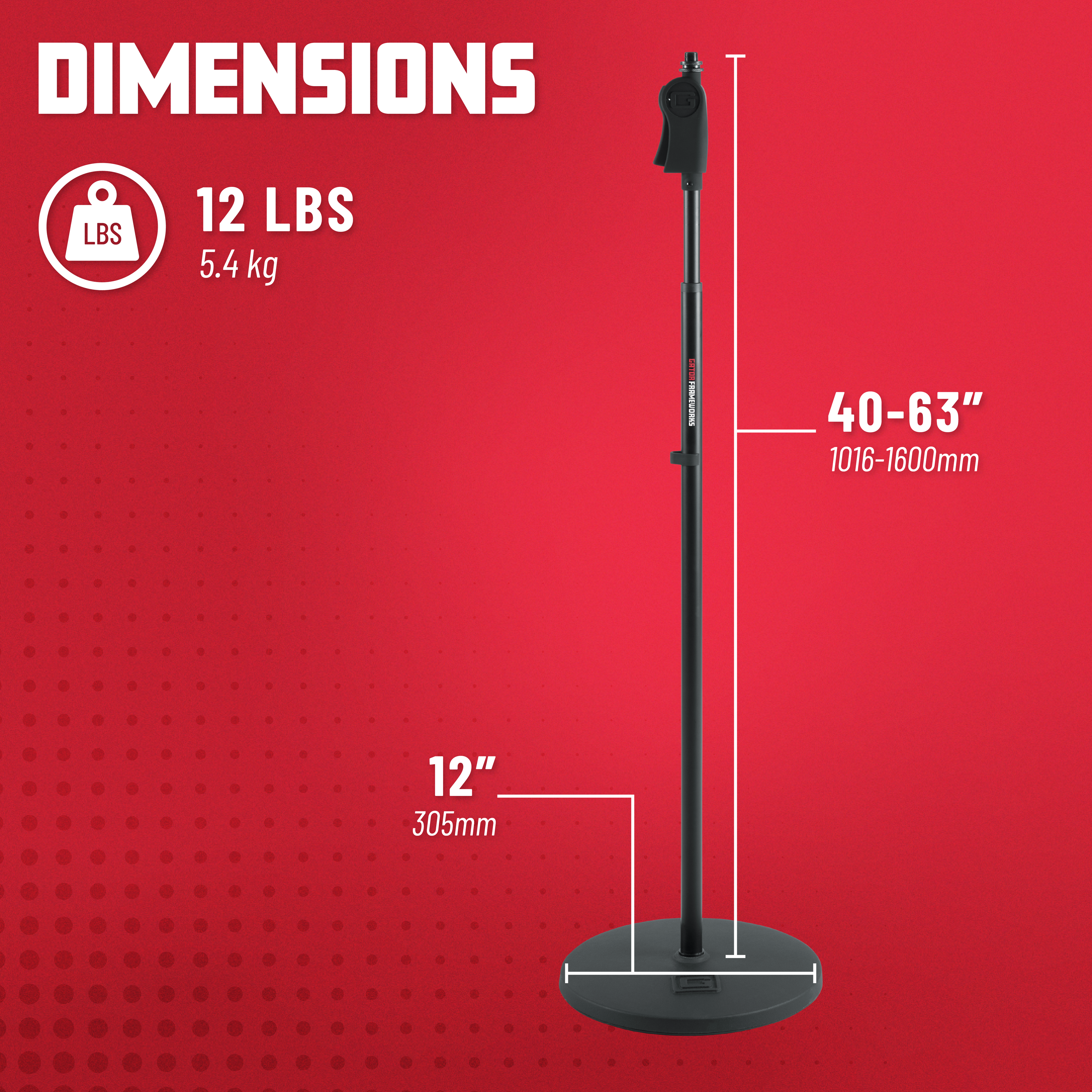 Deluxe 12" Round Base Mic Stand