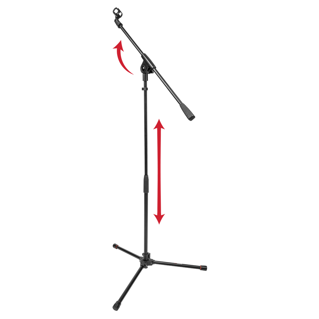 Compact Fixed Boom Mic Stand with Tripod Base