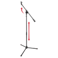 Compact Fixed Boom Mic Stand with Tripod Base