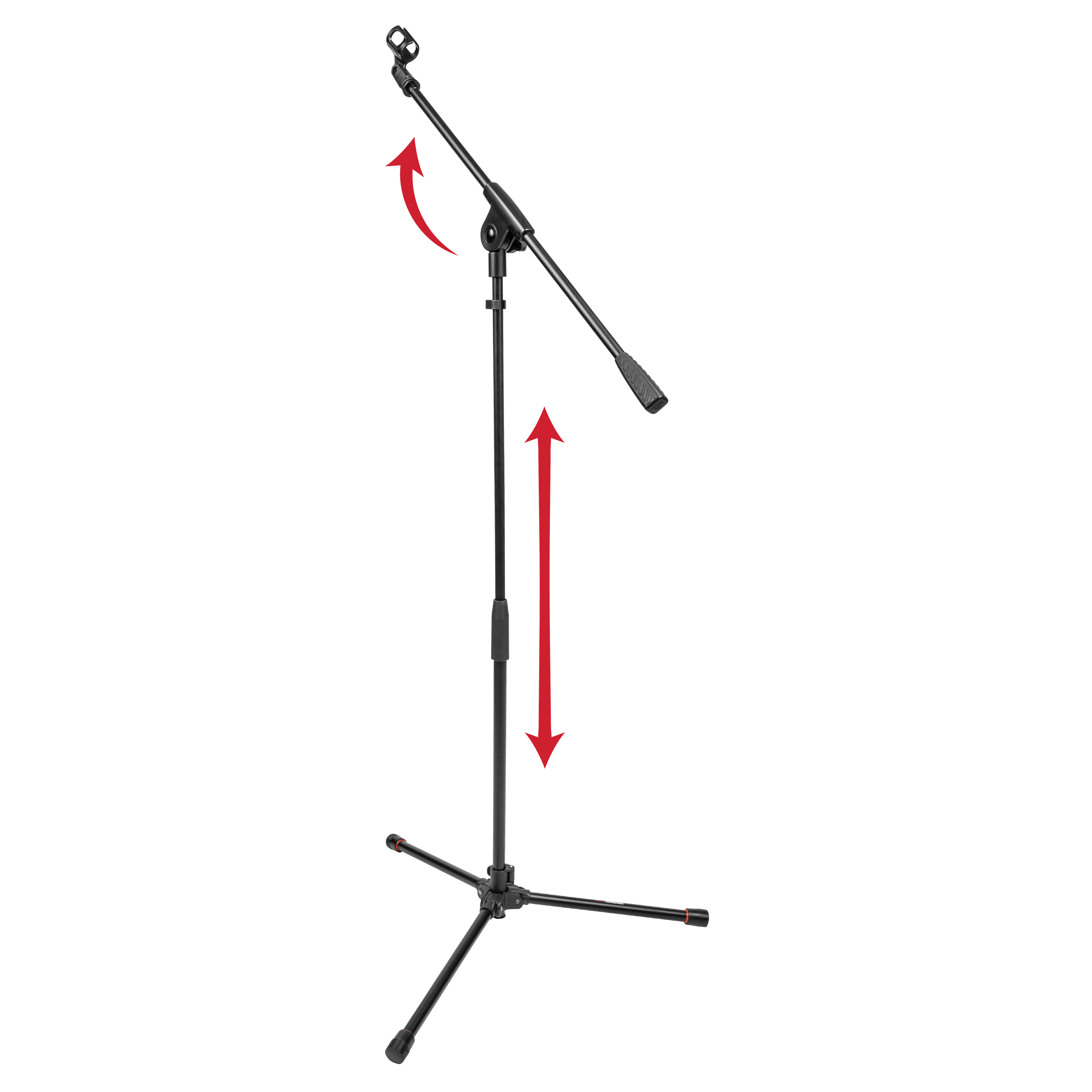 Compact Fixed Boom Mic Stand with Tripod Base