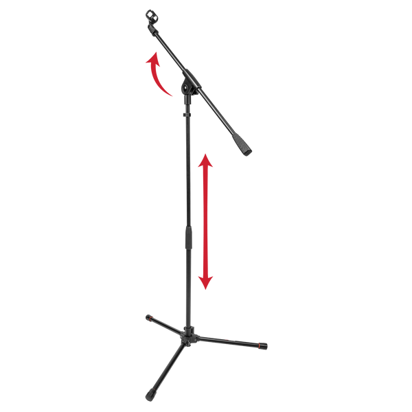 Compact Fixed Boom Mic Stand with Tripod Base
