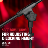 Compact Fixed Boom Mic Stand with Tripod Base