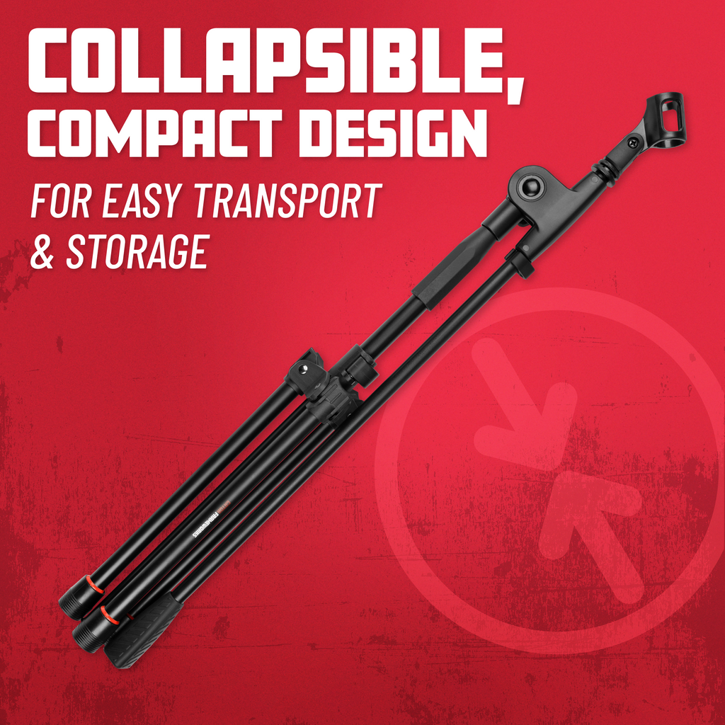 Compact Fixed Boom Mic Stand with Tripod Base