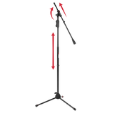 Deluxe Tripod Mic Stand with Single Section Boom