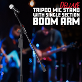 Deluxe Tripod Mic Stand with Single Section Boom