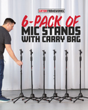 6-Pack of Mic Stands with Carry Bag
