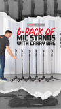 6-Pack of Mic Stands with Carry Bag