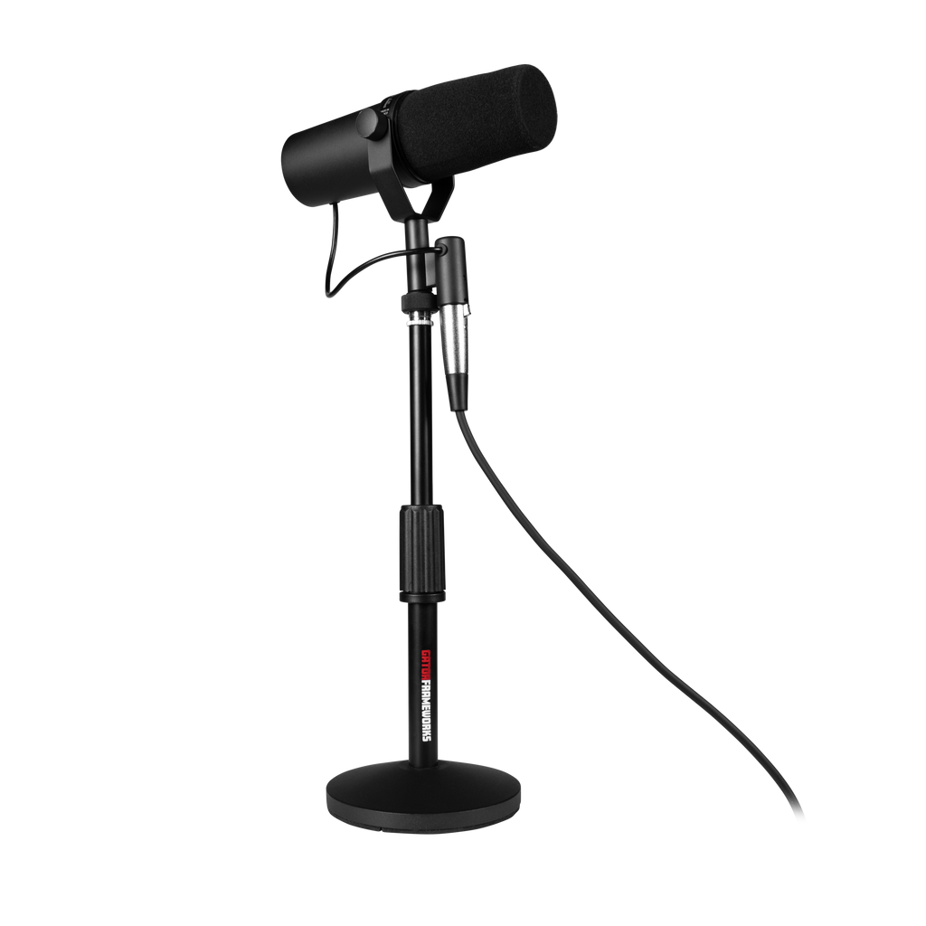 (x2) Desktop Mic Stands & (x2) 10-ft XLR Cables