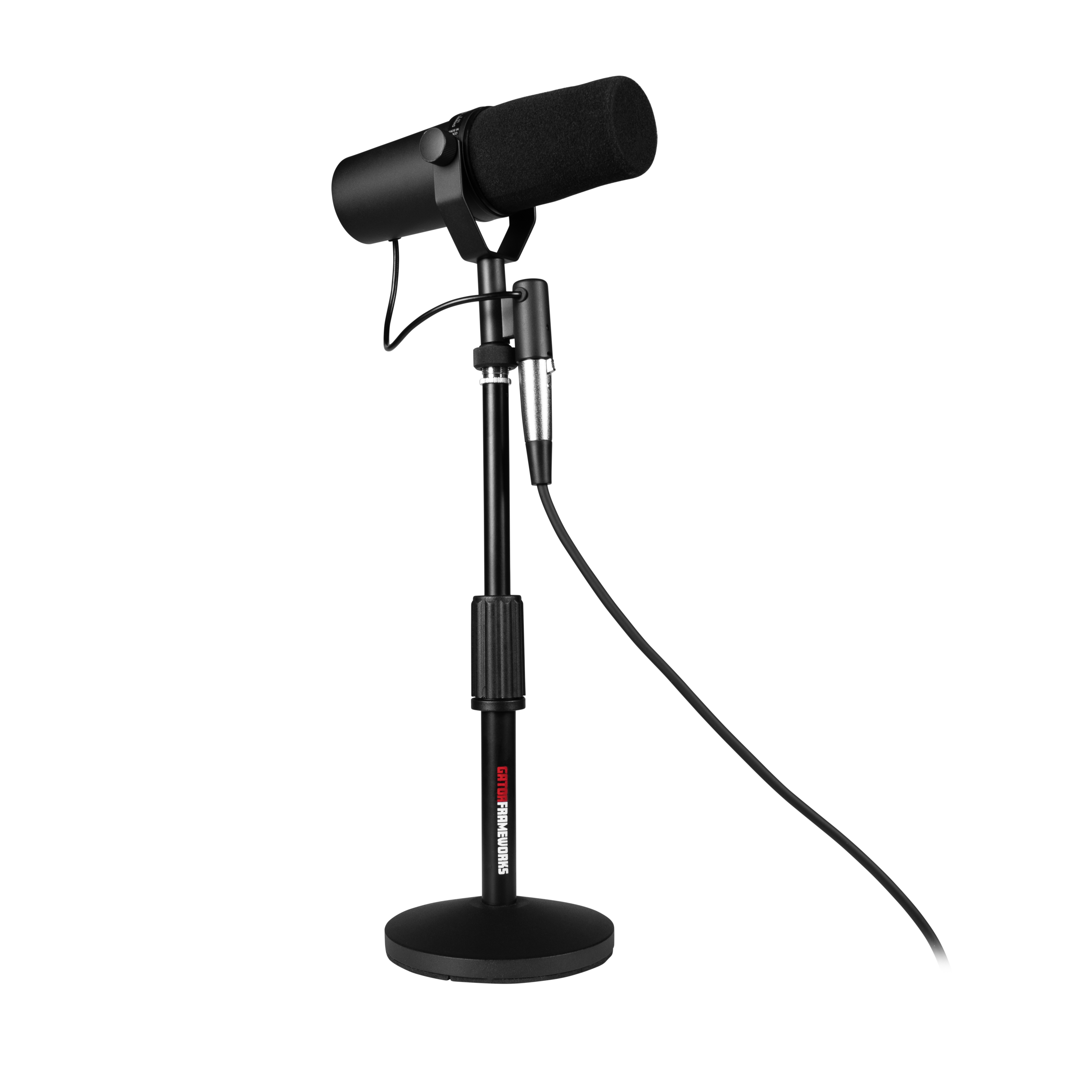 (x2) Desktop Mic Stands & (x2) 10-ft XLR Cables