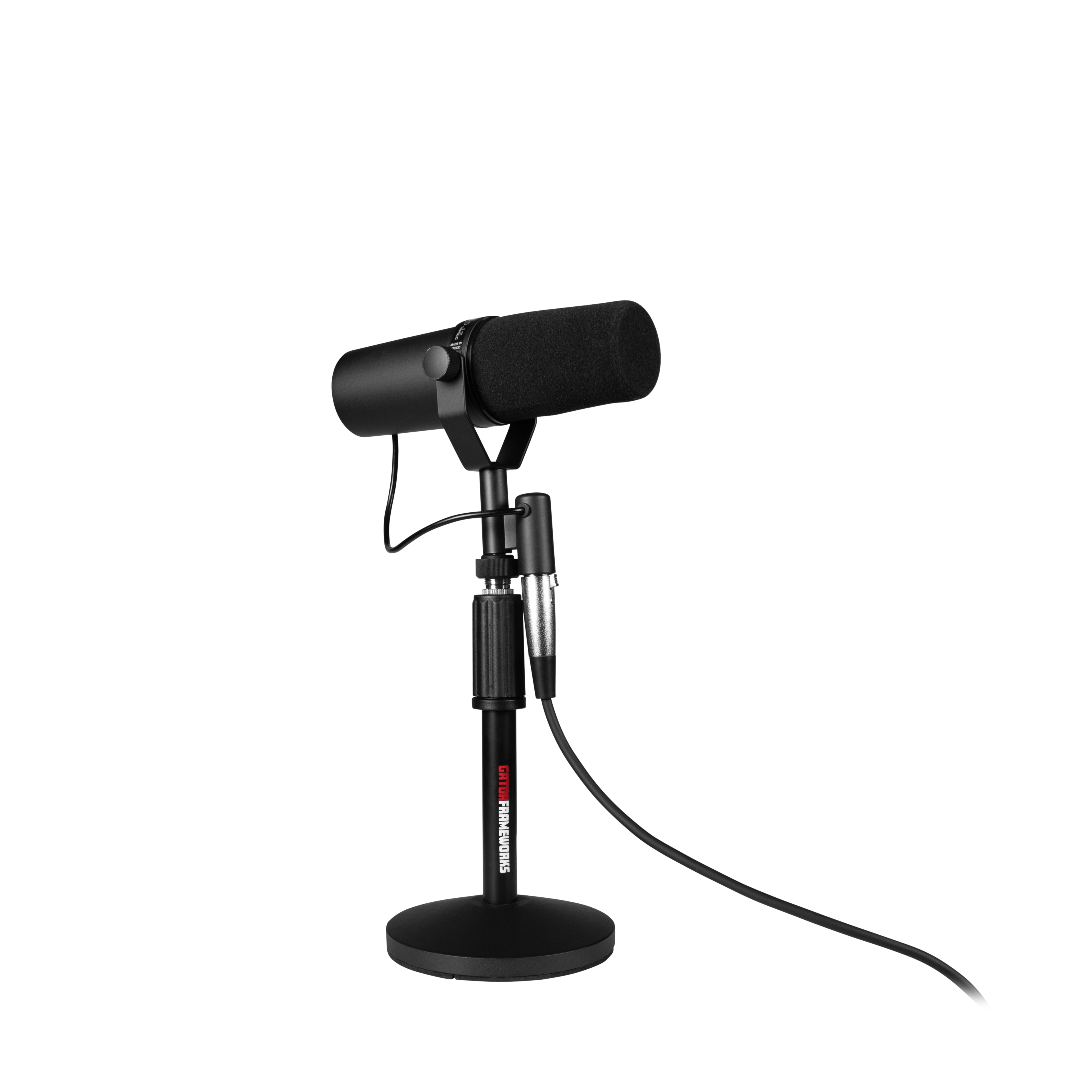 (x2) Desktop Mic Stands & (x2) 10-ft XLR Cables