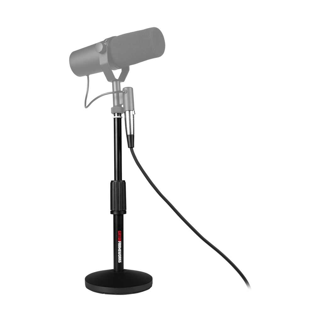 (x2) Desktop Mic Stands & (x2) 10-ft XLR Cables