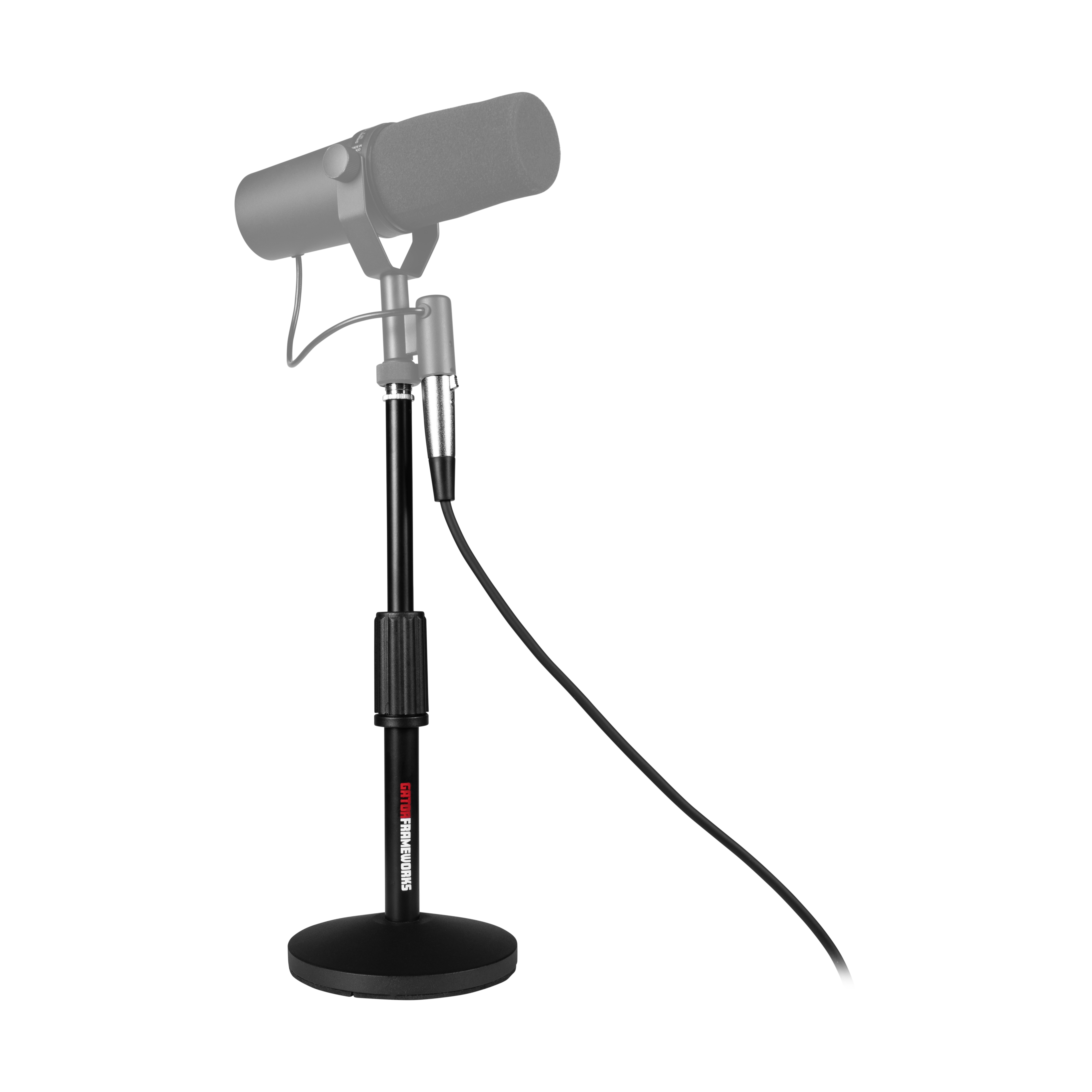 (x2) Desktop Mic Stands & (x2) 10-ft XLR Cables