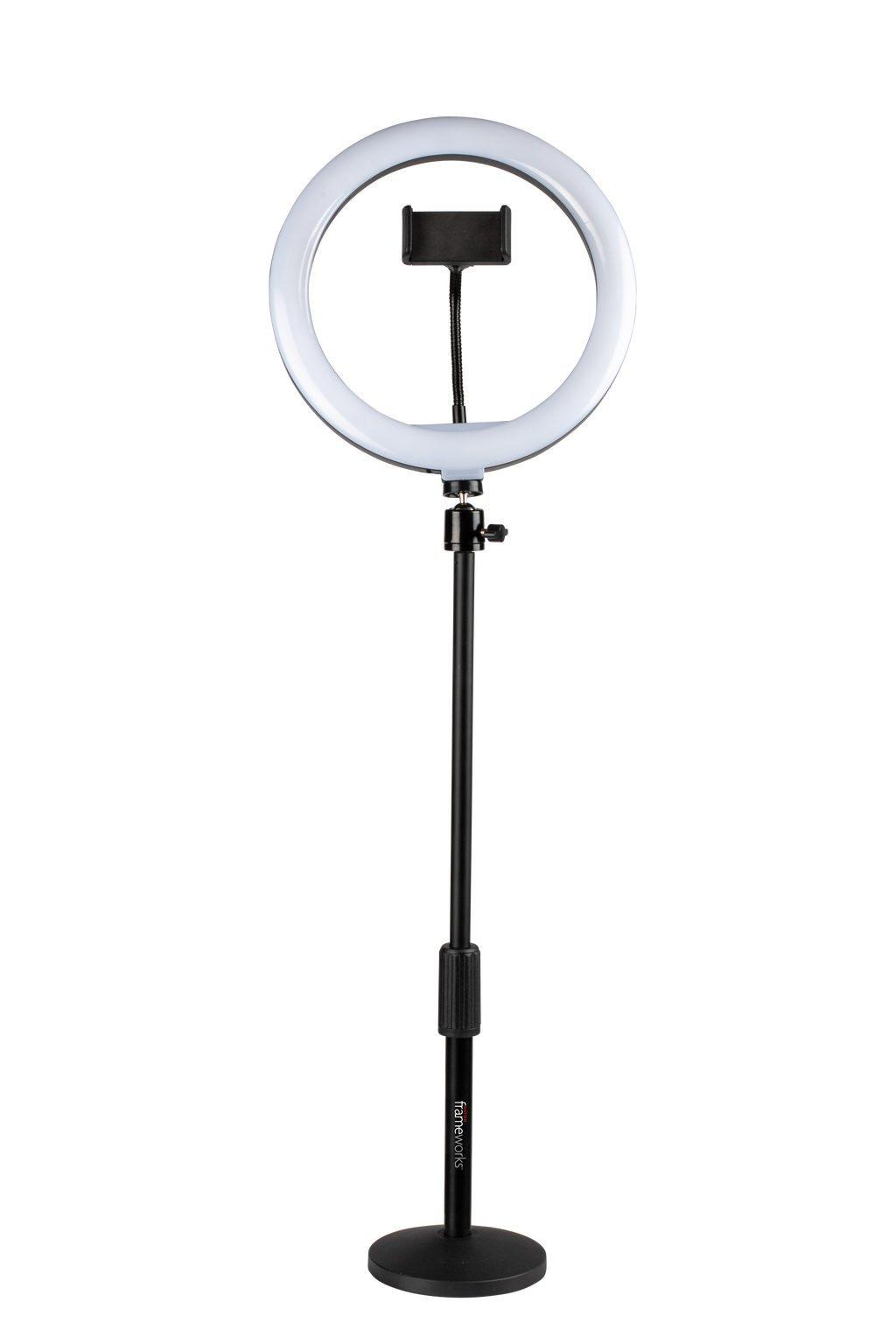 Ring Light Round Base Desktop Stand W/ Phone Clamp