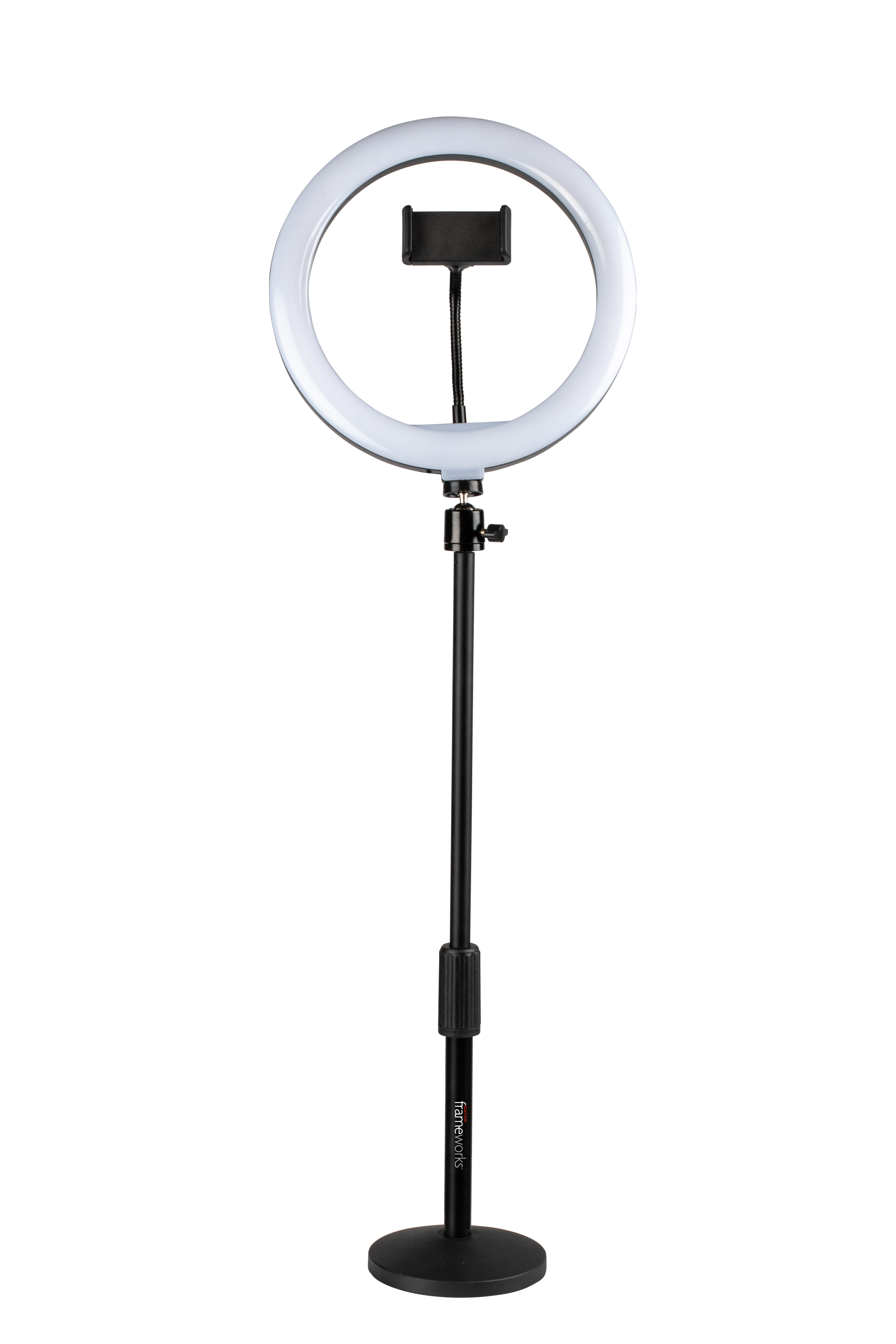 Ring Light Round Base Desktop Stand W/ Phone Clamp