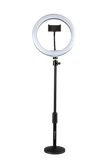Ring Light Round Base Desktop Stand W/ Phone Clamp