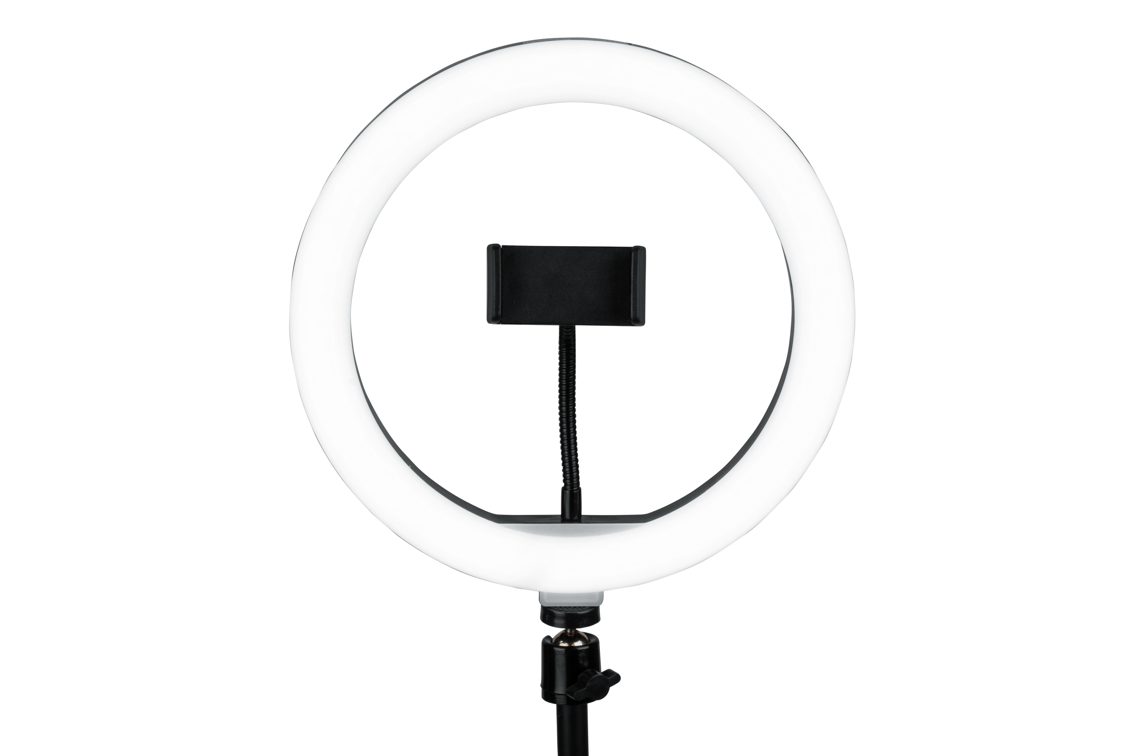 Ring Light Round Base Desktop Stand W/ Phone Clamp