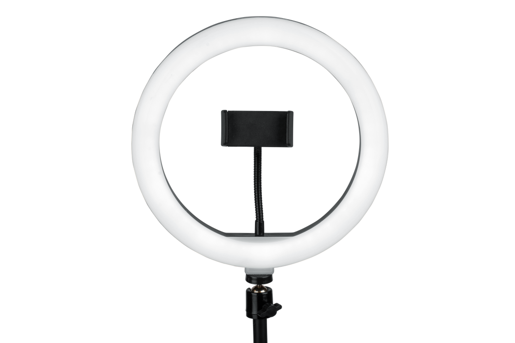 Ring Light Round Base Desktop Stand W/ Phone Clamp