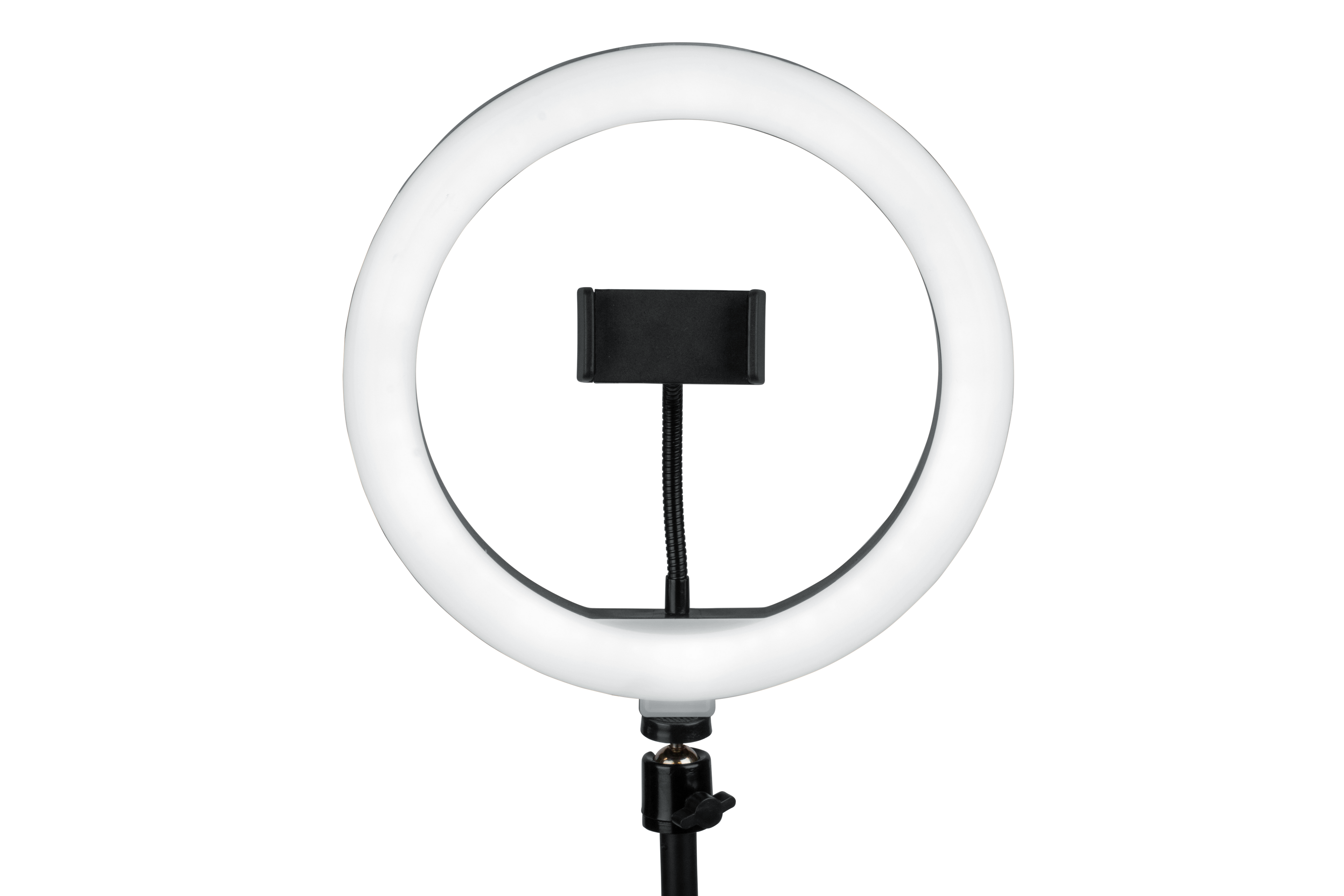 Ring Light Round Base Desktop Stand W/ Phone Clamp