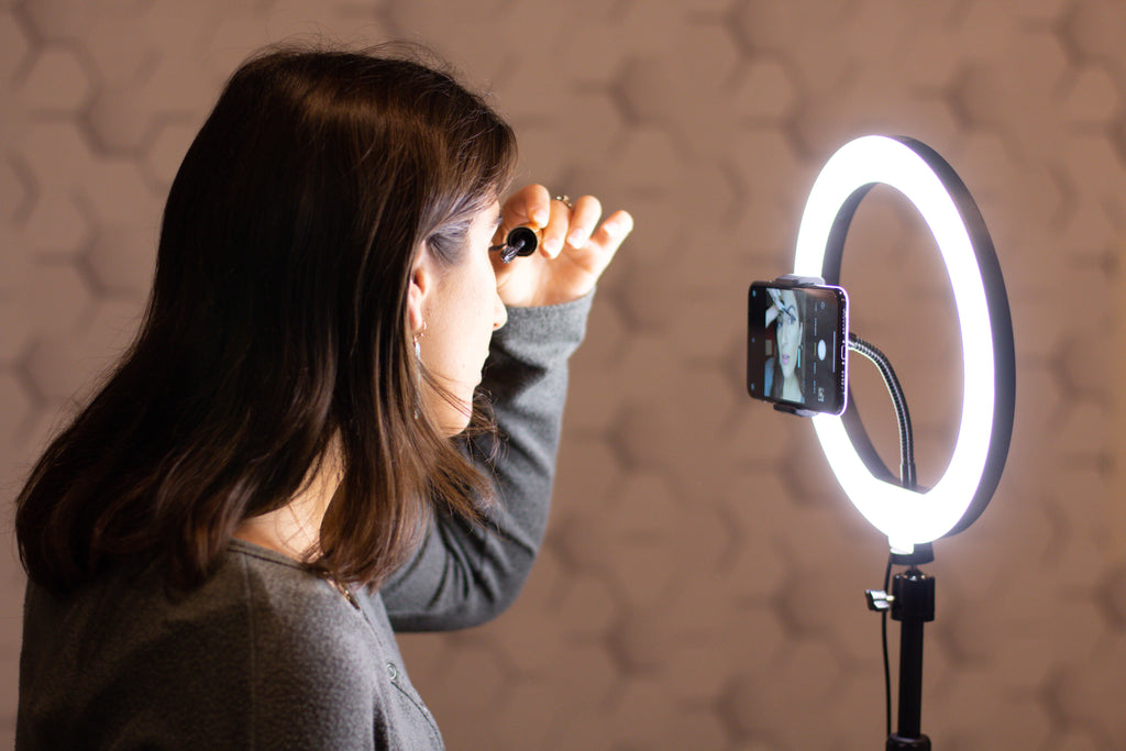 Ring Light Round Base Desktop Stand W/ Phone Clamp