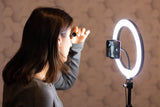 Ring Light Round Base Desktop Stand W/ Phone Clamp