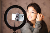 Ring Light Round Base Desktop Stand W/ Phone Clamp