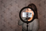 Ring Light Round Base Desktop Stand W/ Phone Clamp