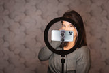 Ring Light Round Base Desktop Stand W/ Phone Clamp