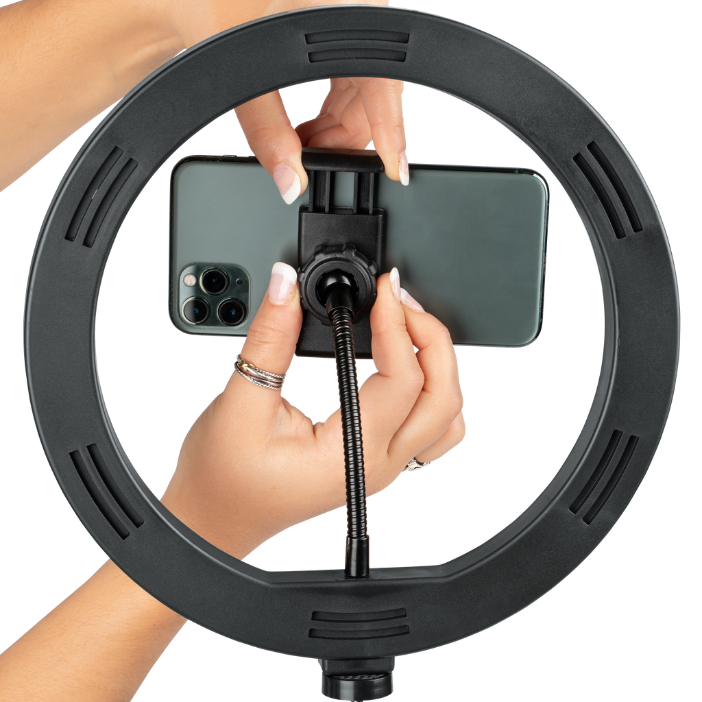 Set Of Two Stands, Ring Lights & Phone Holders