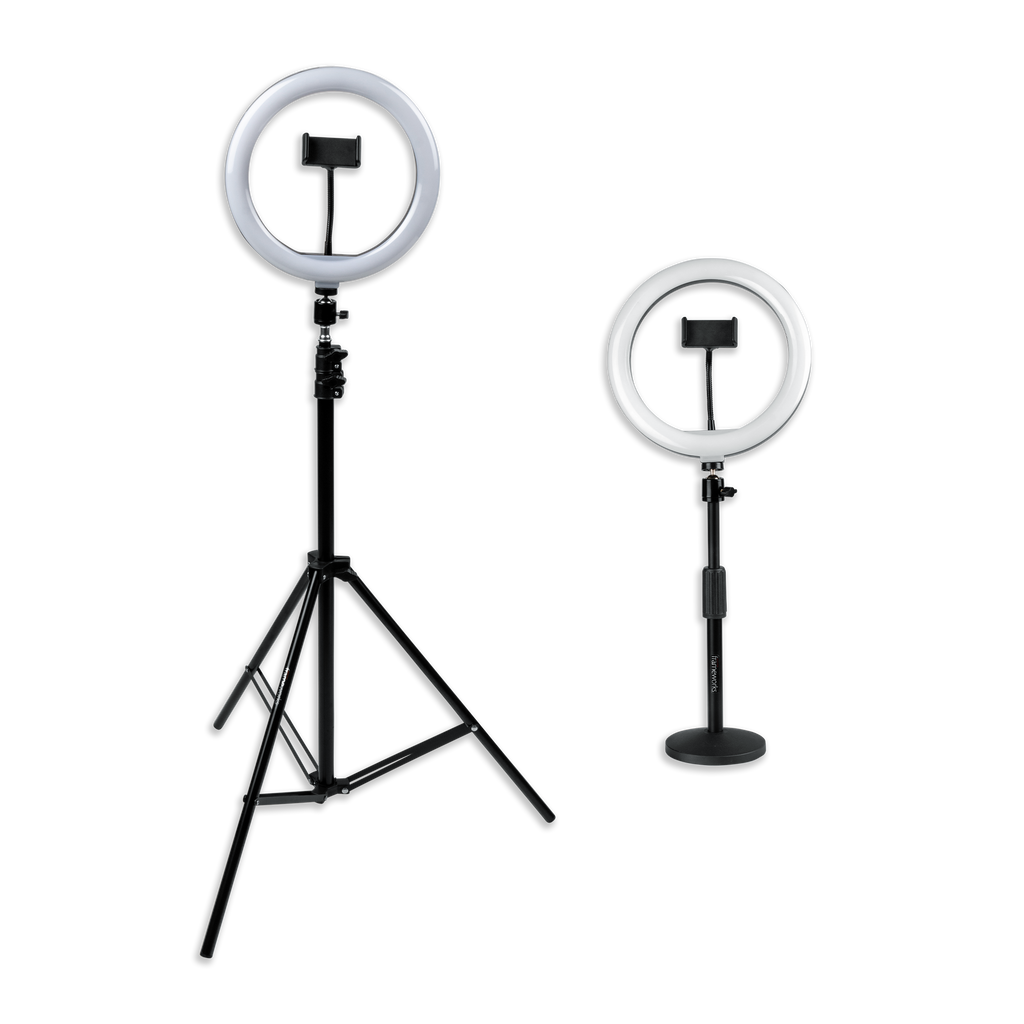 Set Of Two Stands, Ring Lights & Phone Holders