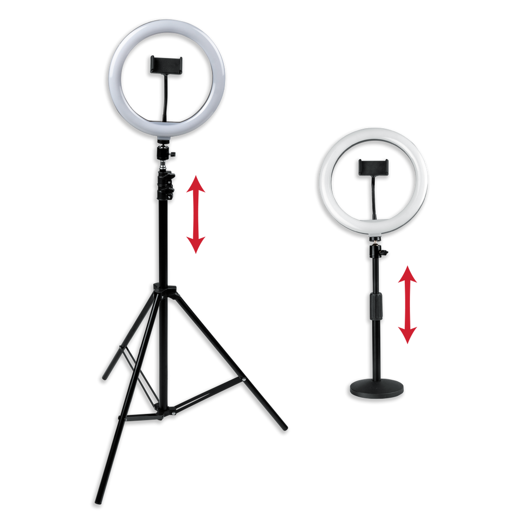 Set Of Two Stands, Ring Lights & Phone Holders