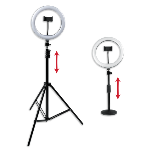Set Of Two Stands, Ring Lights & Phone Holders