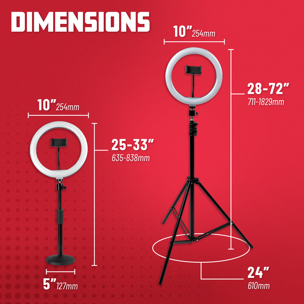Set Of Two Stands, Ring Lights & Phone Holders