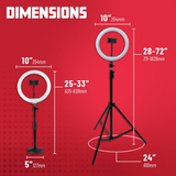 Set Of Two Stands, Ring Lights & Phone Holders