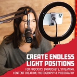 Set Of Two Stands, Ring Lights & Phone Holders